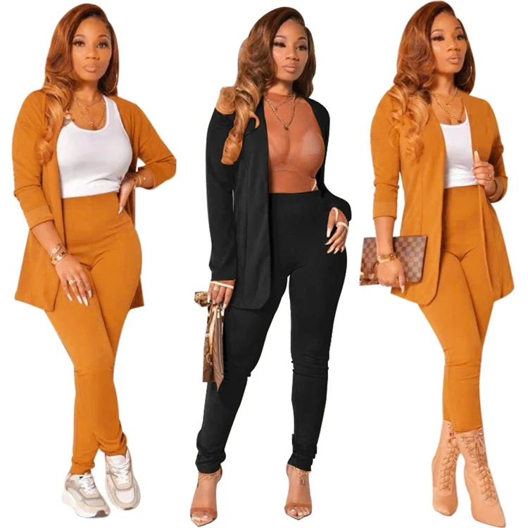 

Factory wholesale casual two piece cardigan spring two pieces set women clothing 2021