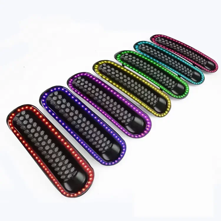

Front Grill Mesh Cover Guard Grille Inserts Kit With Led LightRGB LED Grille Light For Jeep Wrangler Jk Jku Accessories