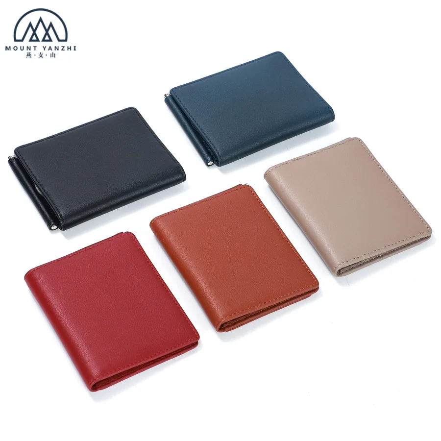 

Slim Minimalist Front Pocket Men's Bifold RFID Blocking Genuine Leather Money Clip Wallet Card Holder, Black, brown,burgundy & customized