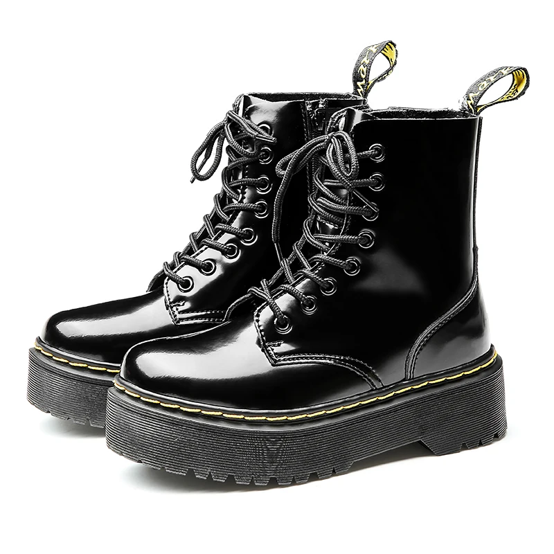 

New Leather boots Women's autumn breathable British couple boots retro wild high-top desert tooling shoes men, As the picture shows