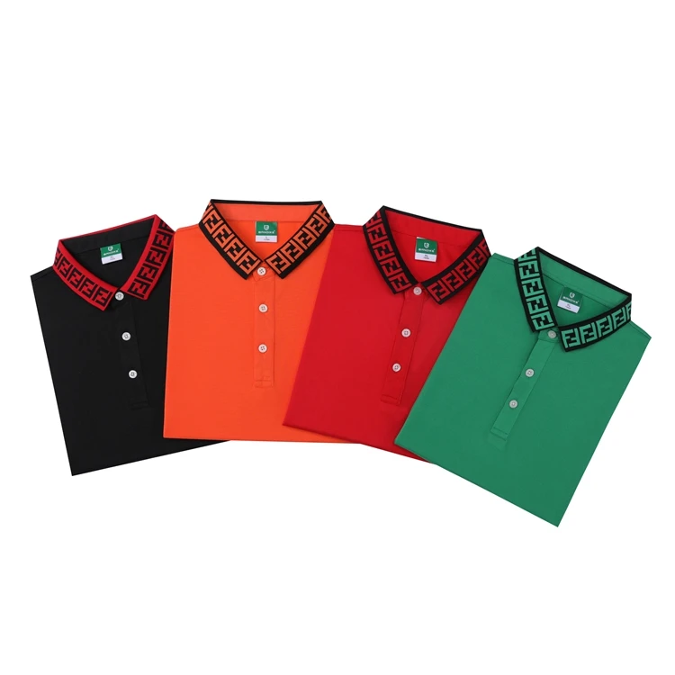 

Custom Logo Short Sleeve Polo Shirt T Formal Designs Green Restaurant Workers Uniforms Restaurant Uniform Polo Shirt, Black red orange
