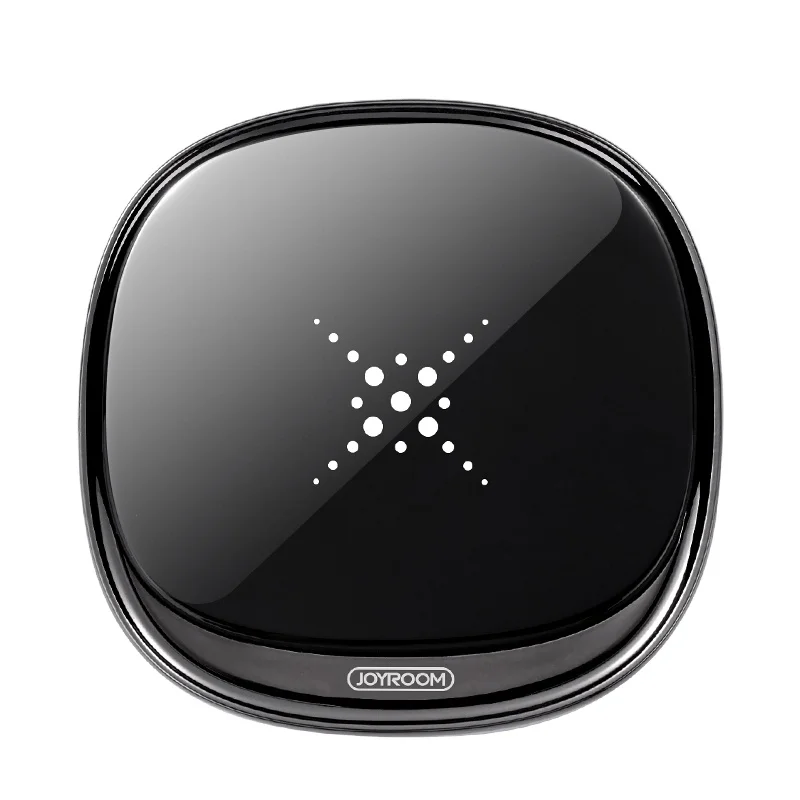 

Joyroom Mini Wireless Charger Mirror Design Portable 10W Fast Wireless Charger, Black/silver