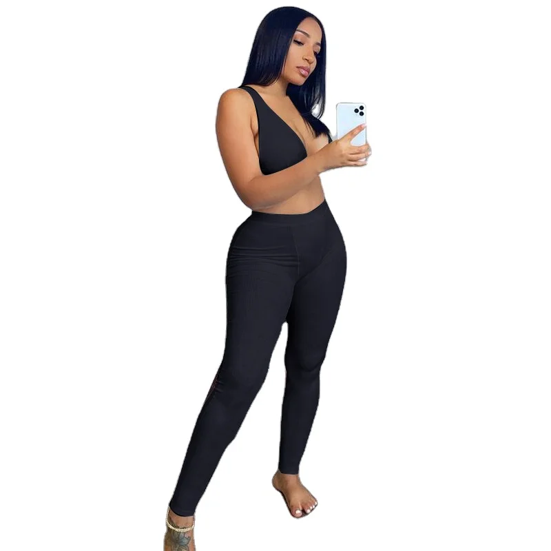 

LEX tank bra top high waist leggings pants two 2 piece set women sexy fitness yoga Plus Size set 2020 sport workout clothing