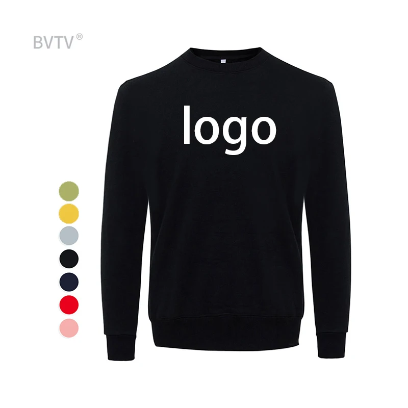 

Quality Soft Long Sleeve Crewneck Sweatshirt Men custom logo