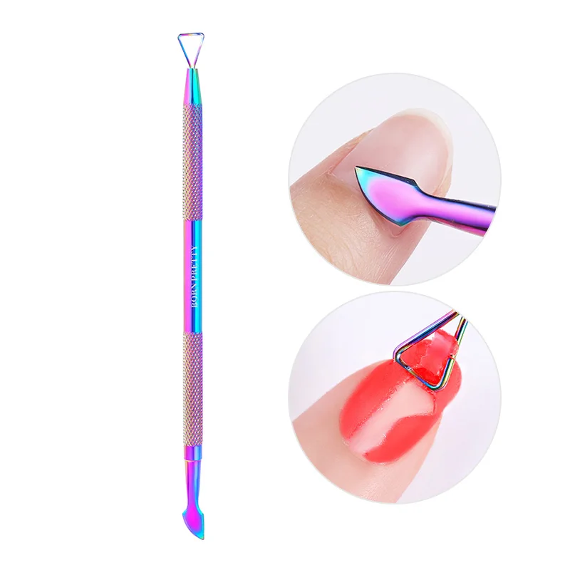 

BORN PRETTY Colorful Dual-ended Stainless Steel UV Gel Remover Cuticle Pusher Nail Art Tool Wholesale Nail Salon DIY Nail Art