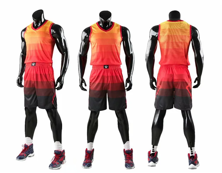 

Personalized custom gradient sportswear custom printed men's game training basketball uniform, 4 color