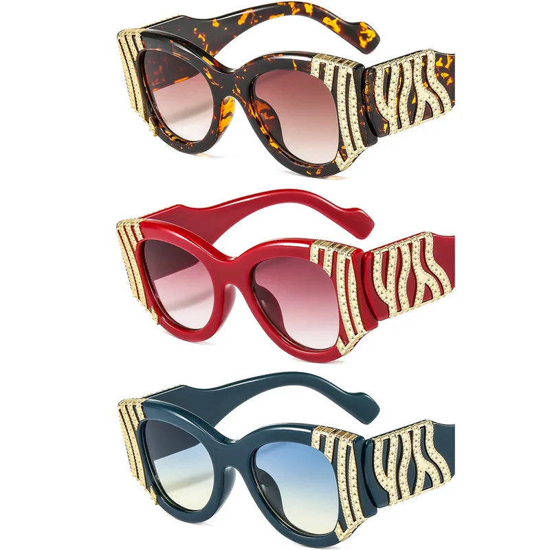 

WIIPU Square Sunglasses Personality Cat-Eye-Shades Large Trendy Designer Luxury Brand Frame