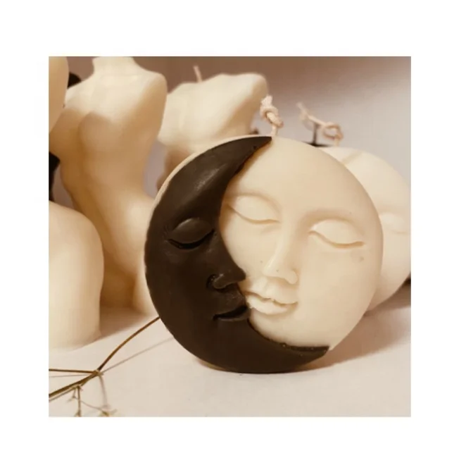 

Soap Candles Making Mould Sun And Moon Face Chocolate Cake Silicone Mold For Diy Art Handmade Craft