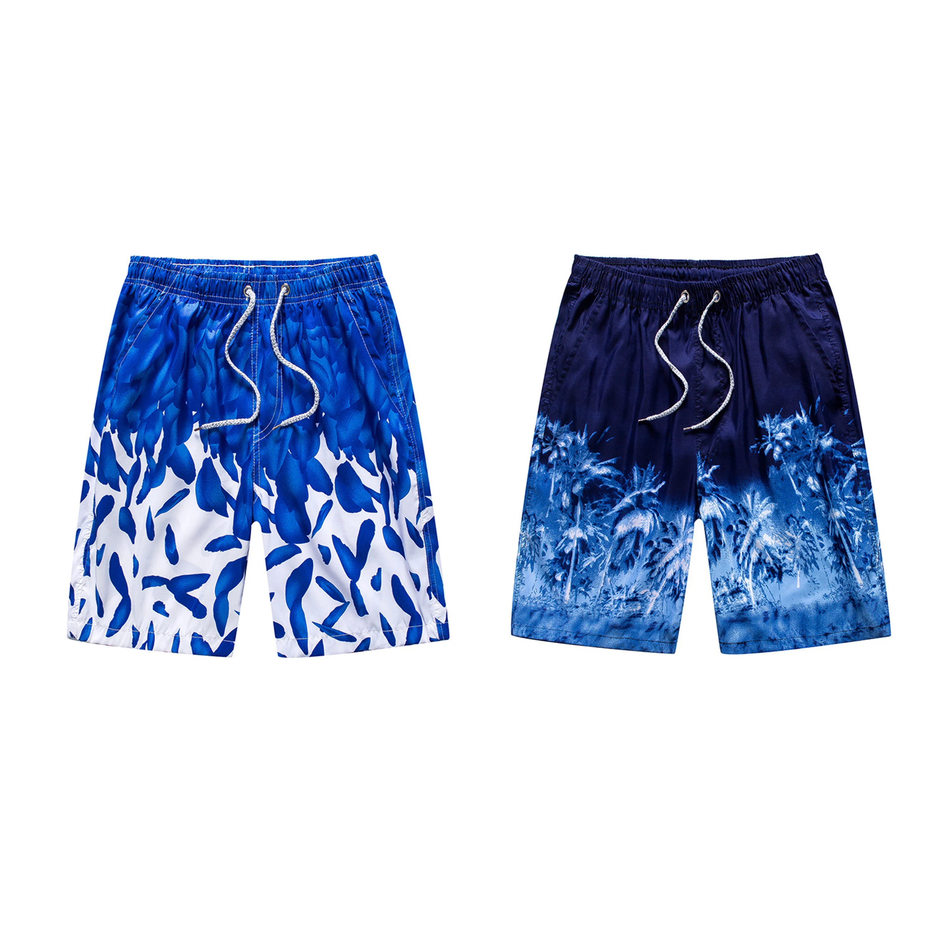 

YKH traditional side pockets pattern shorts with string fashion full print design unisex shorts custom own logo shorts for men