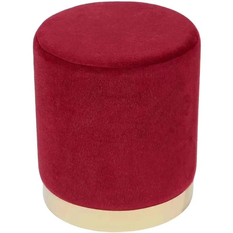 

Eye-catching gold Finish Durability and stability red color tabouret comfortland ottoman storage