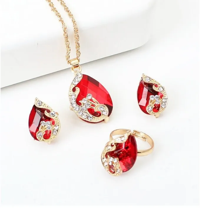 

Fashon Peacock Crystal Jewelry Sets Necklaces for Women Girl