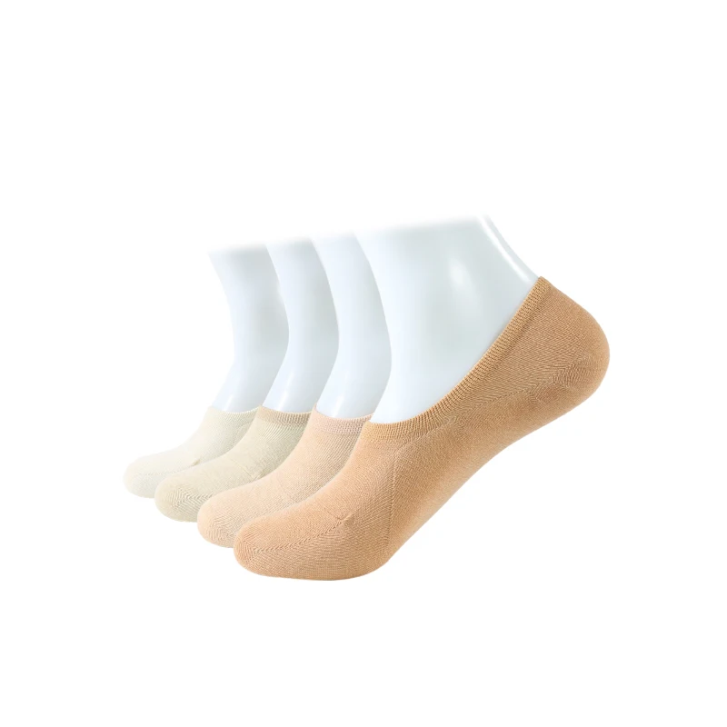 

Wholesale natural color women summer no show invisible cotton socks, Beige, light green, brown, light brown