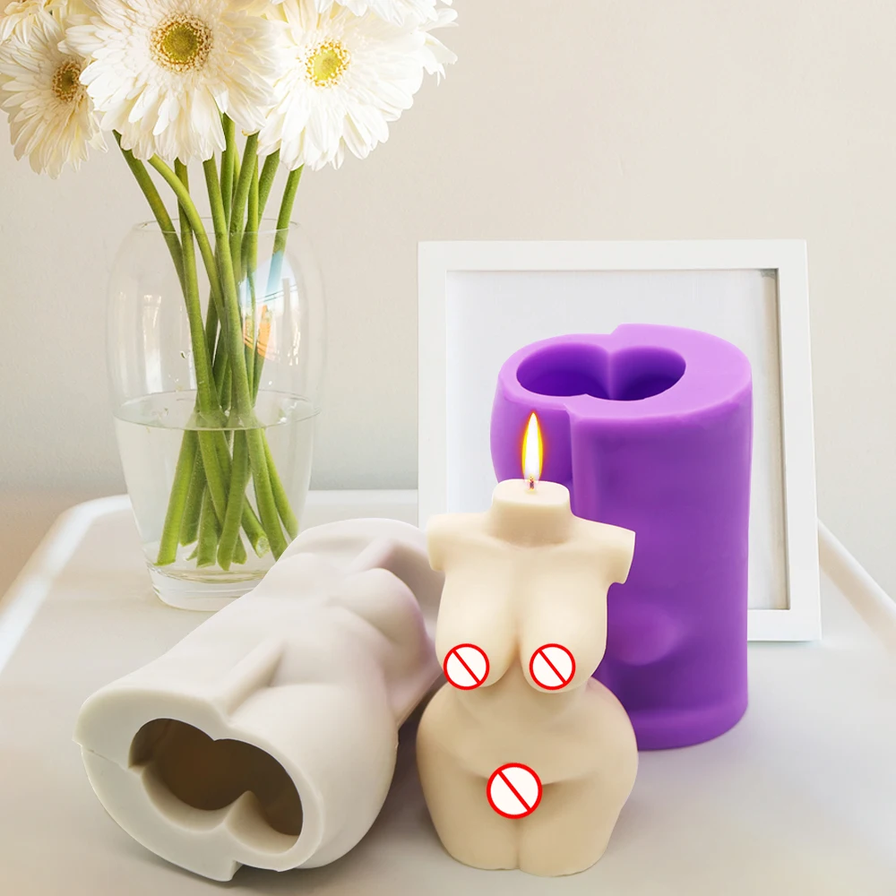 

LOVE'N diy hot selling handmade plump female candle woman body Goddess torso silicone mold for candle making LV092B