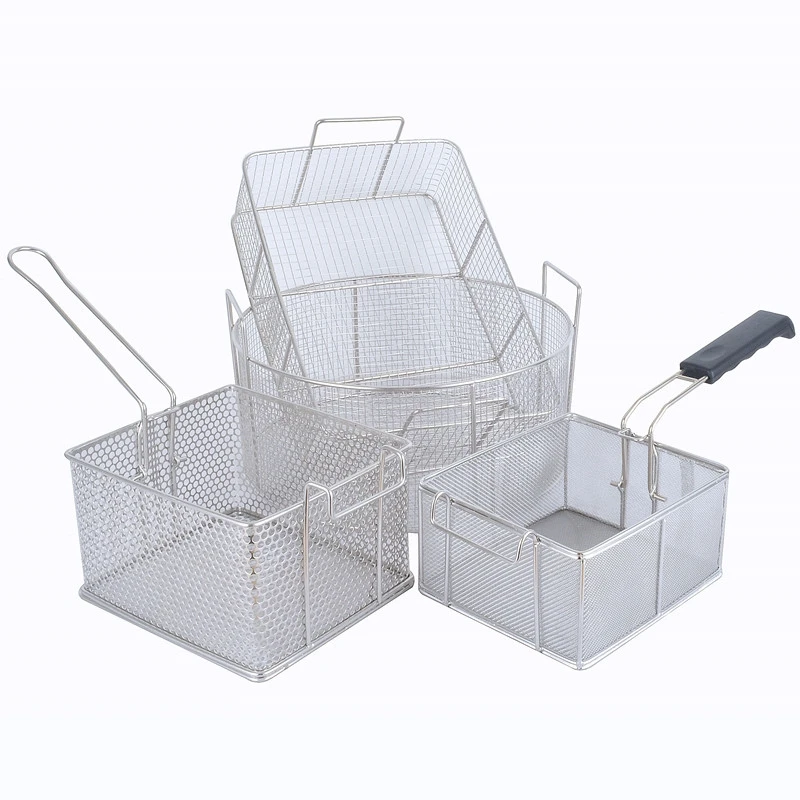 

Wholesale Deep Fryer Washsafe Basket Stainless Steel Frying French Food Fries Wire Mesh Fry Baskets, Silver