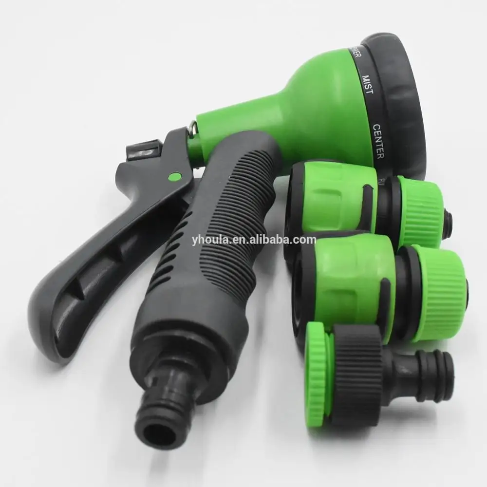 

Hot selling 8 patterns garden hose nozzle promotion high pressure garden hose nozzle hand sprayer hose pipe nozzle, Green/blue/customize