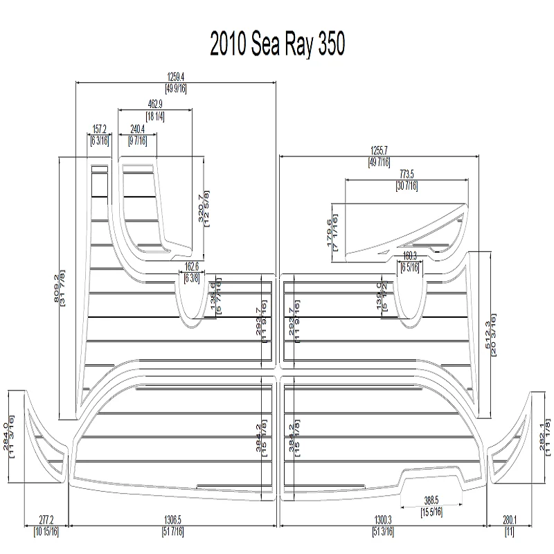 

2010 Sea Ray 350 Sundancer Swim Platform Pad Boat EVA Teak Decking 1/4" 6mm