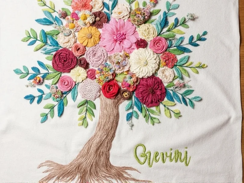 Textile wall art made from fabric scraps using Brother SE2700 embroidery