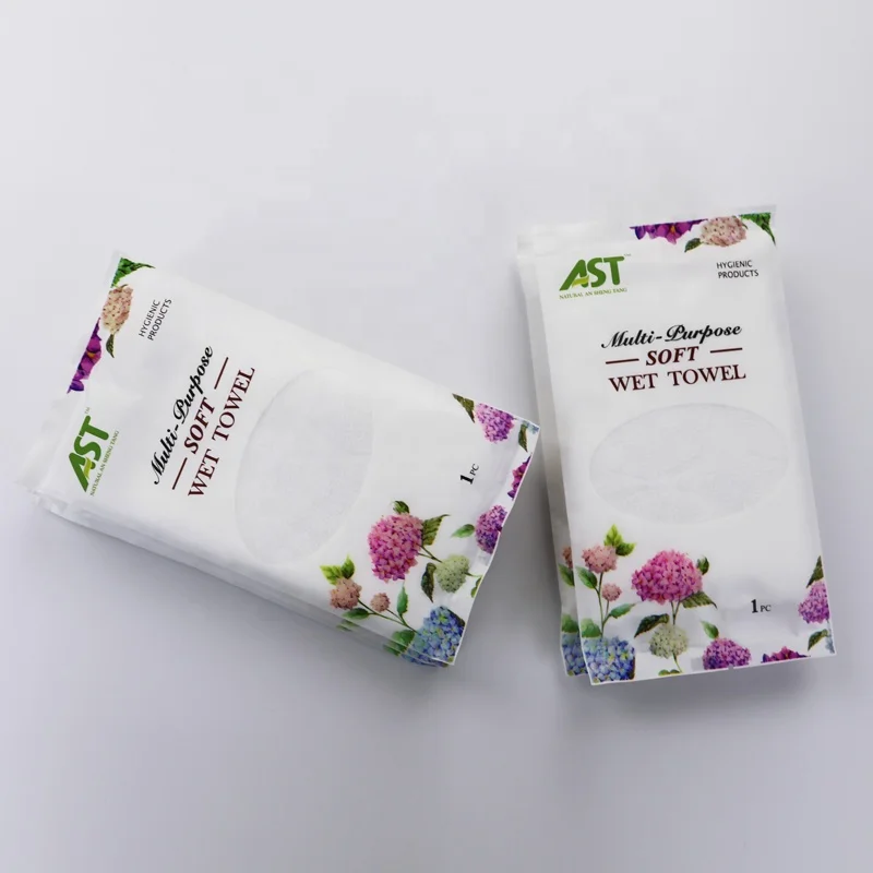 

custom disposable use baby cotton hot and cold fresh tissue wet towel, White color
