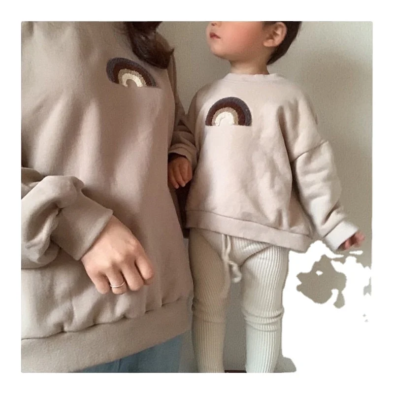 

Australia Korean INS Cotton Baby Clothes Long Sleeve Newborn Hoodies Boutique Baby Rainbow Sweatershirts