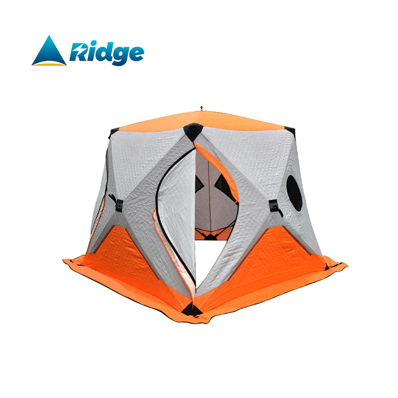 

Factory direct sales High quality fast opening tent Winter ice fishing equipment ice fishing tent ice proof fishing house, Black and white/orange