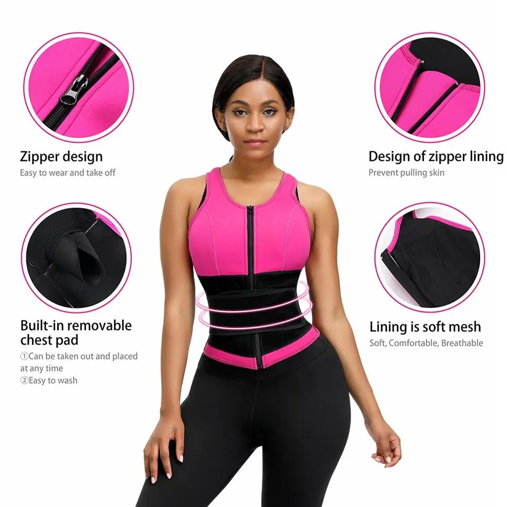 
Custom Logo Zipper Closure Shapes Your Waistline Neoprene Waisit Shaper 
