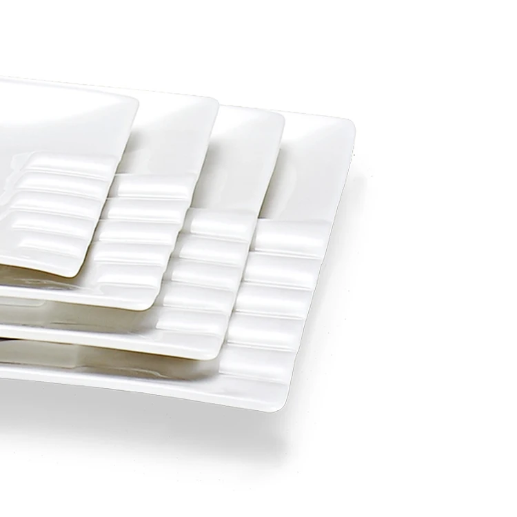 New products rectangular white porcelain dinnerware ceramic plates sets
