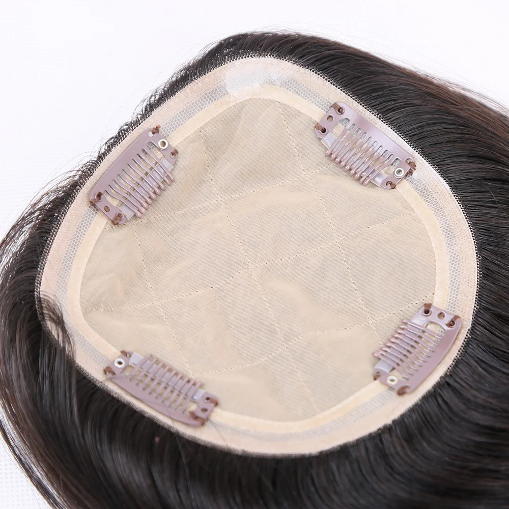

New Arrival Hair Replacement Body Wave 14" Cuticle Aligned Virgin Brazilian Human Hair Silk Base Hair Topper for Women