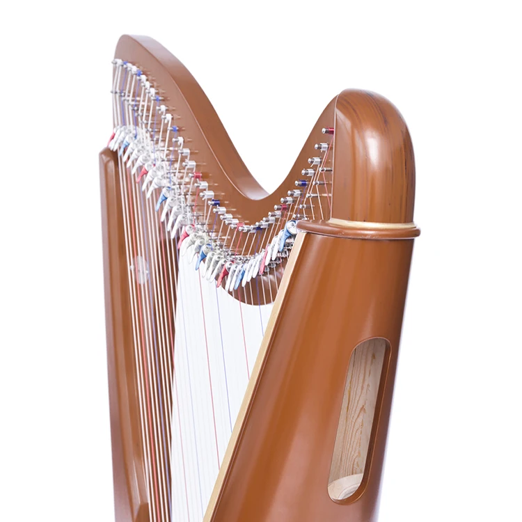 

2020 Hot Sell 38 String Round Back Harp China For Practice, Brown