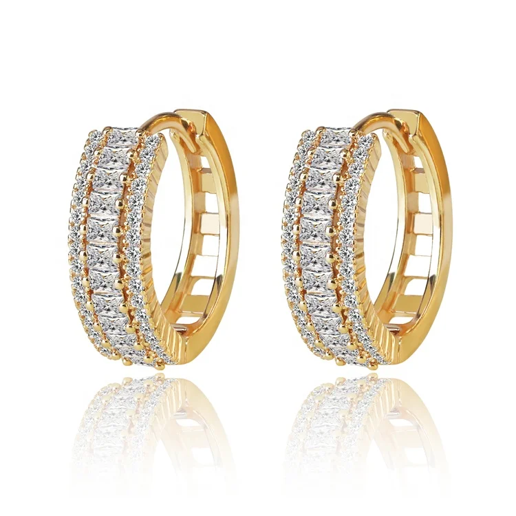

New arrival custom 18k gold plated fashion hoop earrings for elegant ladies women
