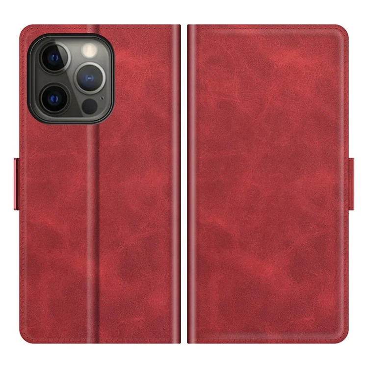 

Good Quality Shockproof Double buckle Calf pattern leather mobile phone cases for iphone 13 mini