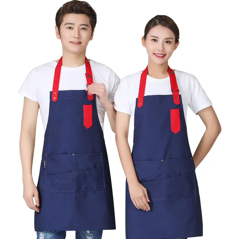 

Apron custom canvas wear-resistant kitchen restaurant cafe work apron men and women waist waist custom logo