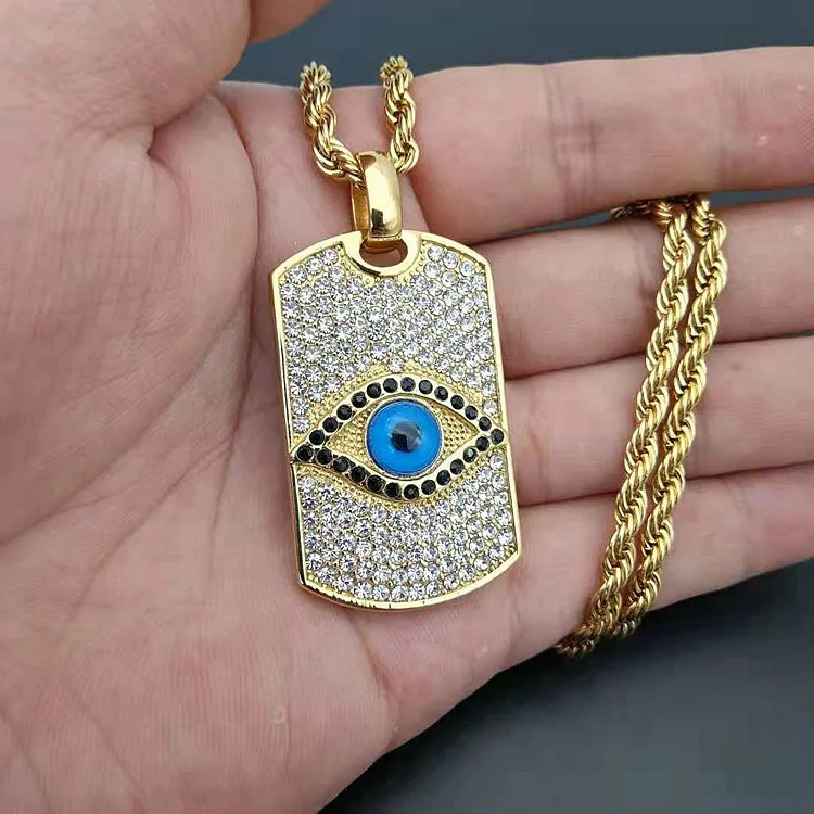 

Eye of God Plain Jewelry Hip Hop Crystal Pendants Charm Wholesale