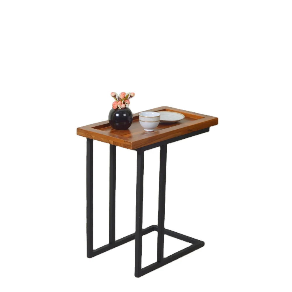 

Furniture Wholesalers Living Room Teak Table Metal Stand Coffee Table, White