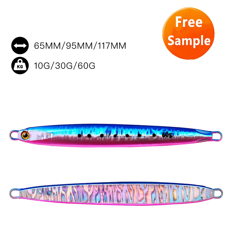 

Wholesale Luminous Sequins Fake Bait Fishing Lures Metal 60g Lure Jig, 10 colors