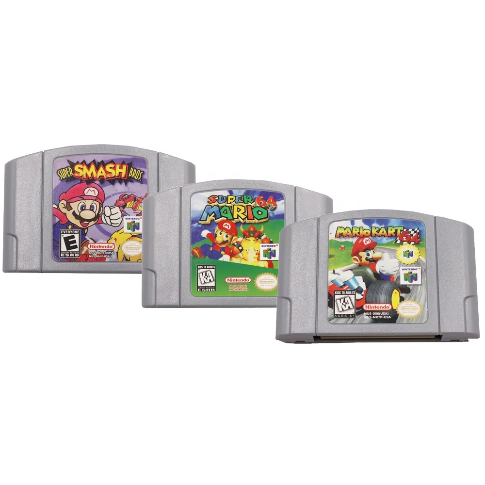 

In Stock US NTSC Version Mario Kart n64 Super Smash Bros Mario 64 Video Game For N64 GAME