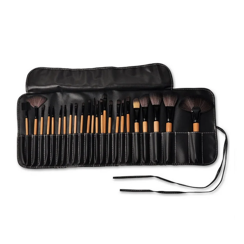 

Full 24pcs Premium Cosmetic Makeup Brush Set for Foundation Blending Blush Concealer Eye Shadow with PU bag