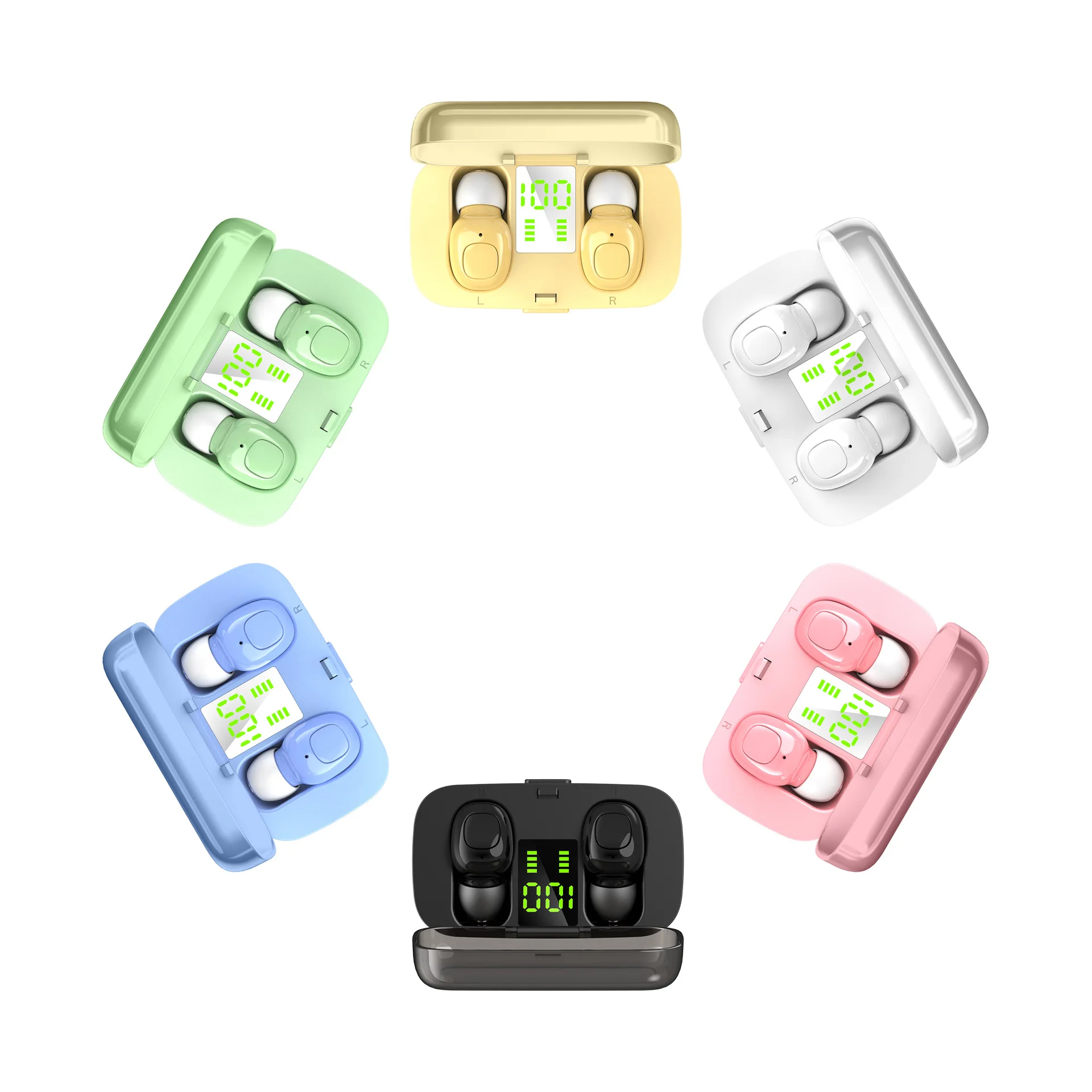 CTYPE Earphone XG21 Bluetooth V5.0 Portable Earbuds TWS Waterproof For Mobile Phone Wireless Headphone With Digital Display - ANKUX.COM