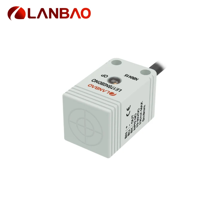 

LANBAO 8mm inductive switch sensor non-flush NPN NC square plastic position sensor for metal object detection