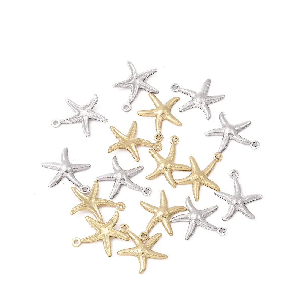 

Wholesale Stainless Steel Ocean Hollow Starfish Double-sided Patterned Pendant for Jewelry Bracelet Accessories