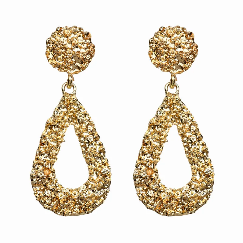 

fashion 6cm waterdrop gold plated drop earrings metal