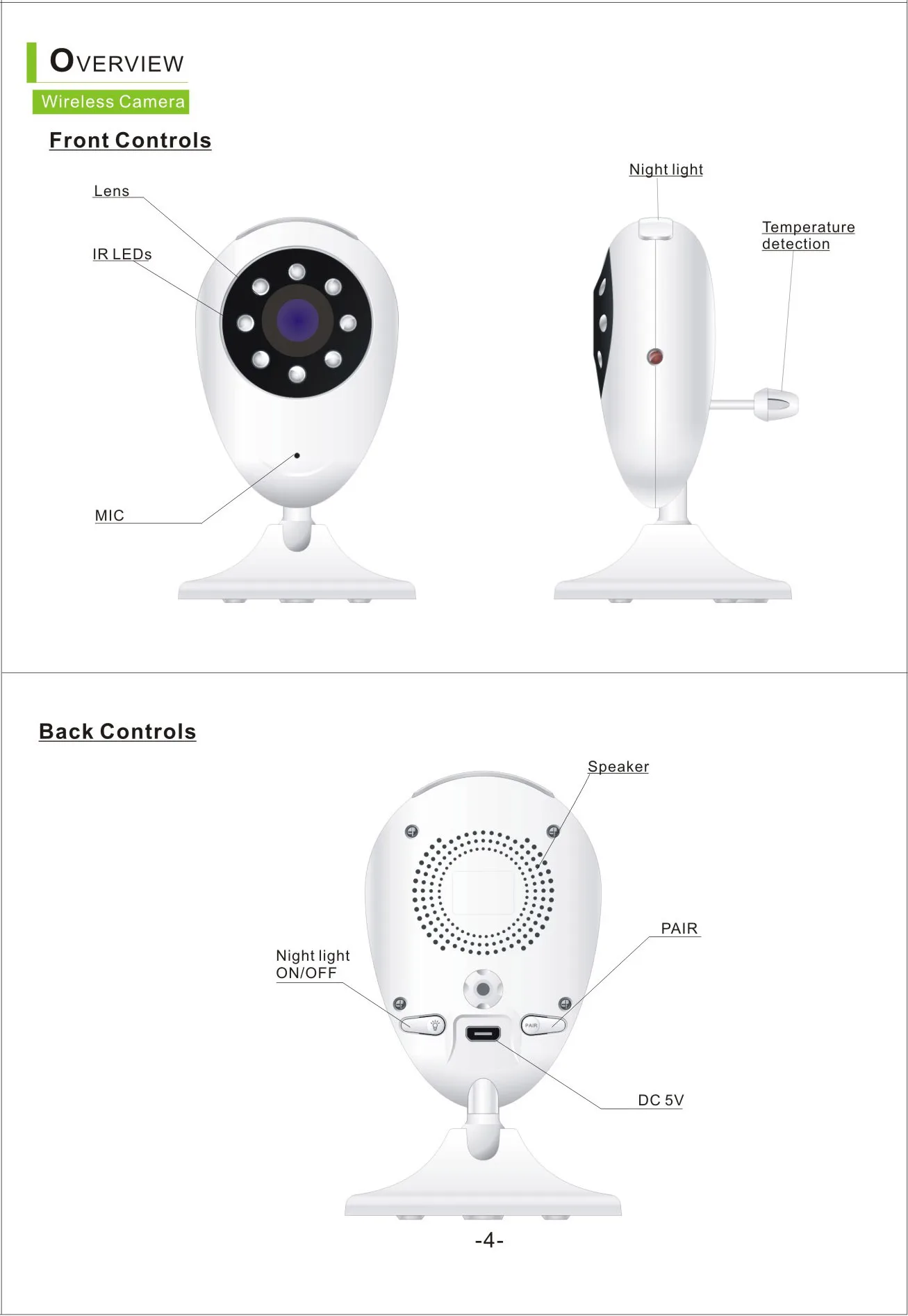 2.4 inch LCD video baby monitor with digital camera, night vision, two-way audio, temperature sensor, lullaby, SP880