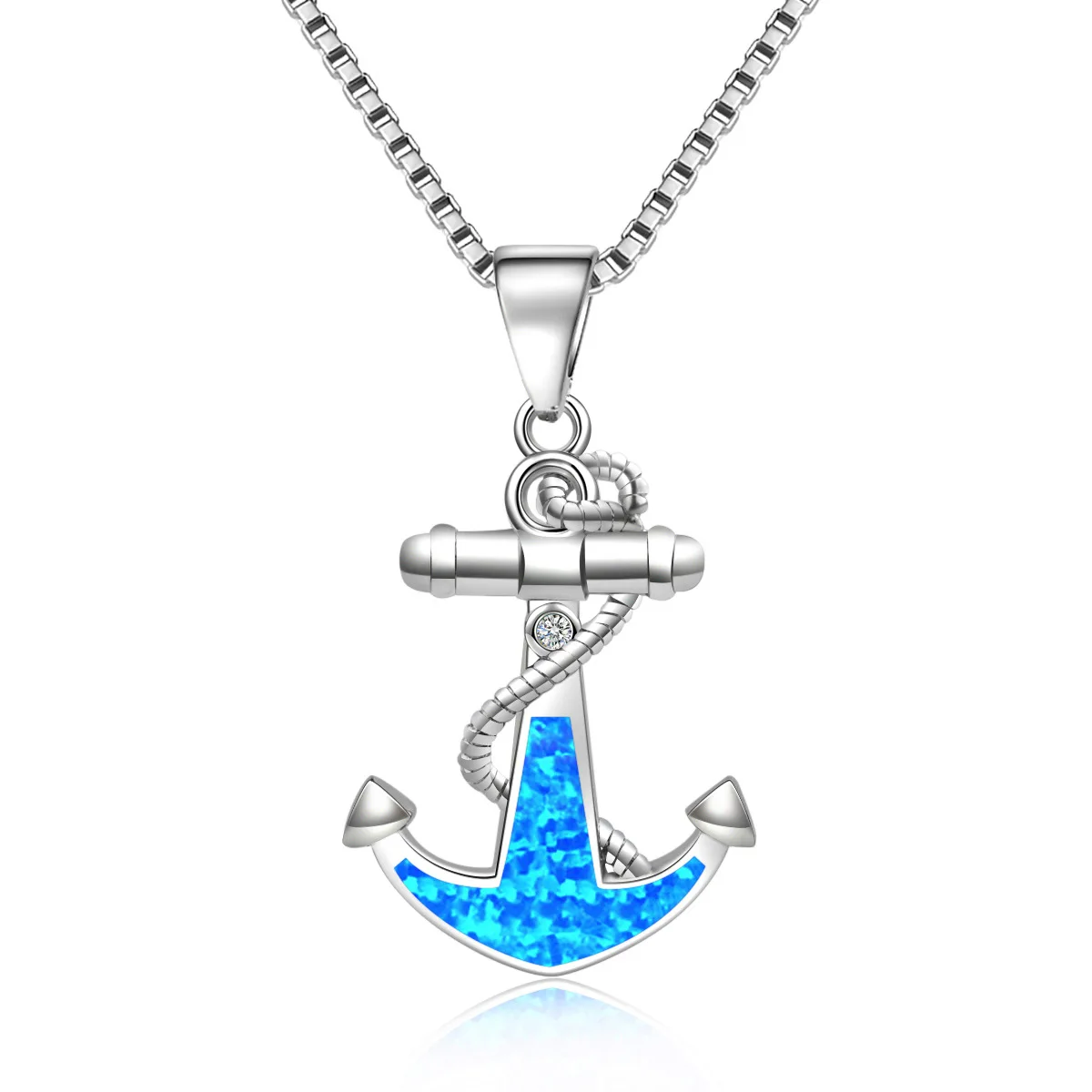 

Women's fashion Hawaiian ocean style boat anchor pendant blue