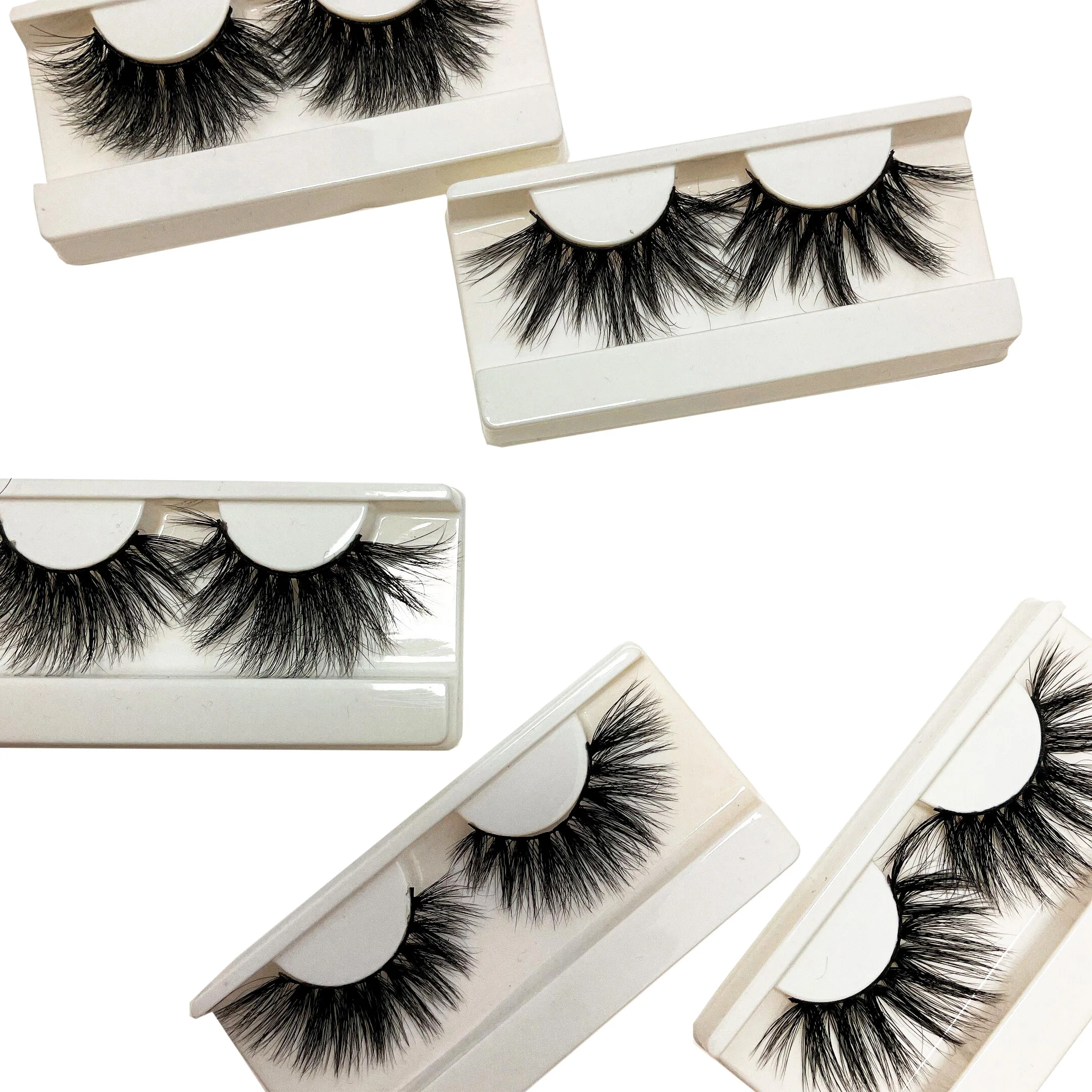 

Lashes vendor 18mm 25mm 5D mink false eyelashes 3D Mink lashes with custom cases logo, Black