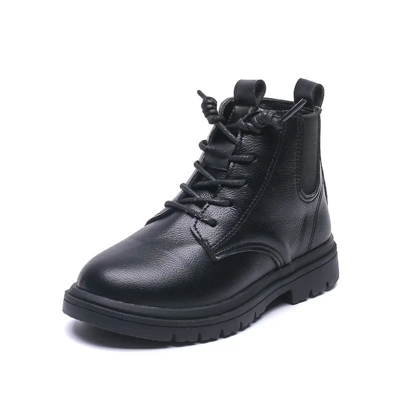 

Rubber Boot Children Pu Leather Boys Girls Waterproof Plush Snow Boots Toddler Sneakers Ankle Boot