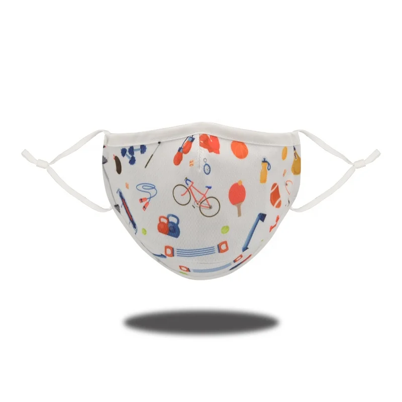 

2021 ODM fashion sport face mask for dust New design Outdoor cycling five layer filter with carbon cloth mouth mask, Printing
