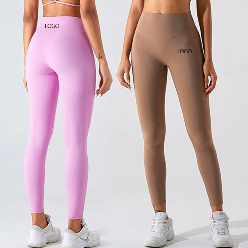 

XW-TM0149 Hot New High-Waisted Belly Nylon Buttocks Quick Dry Yoga Trousers Tight Shipping Running Fitness Leggings