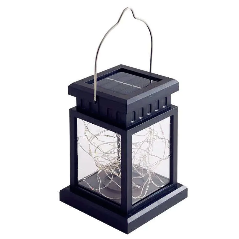 Solar LED Portable Wind Lantern Starry Waterproof Garden Lawn Decoration Light