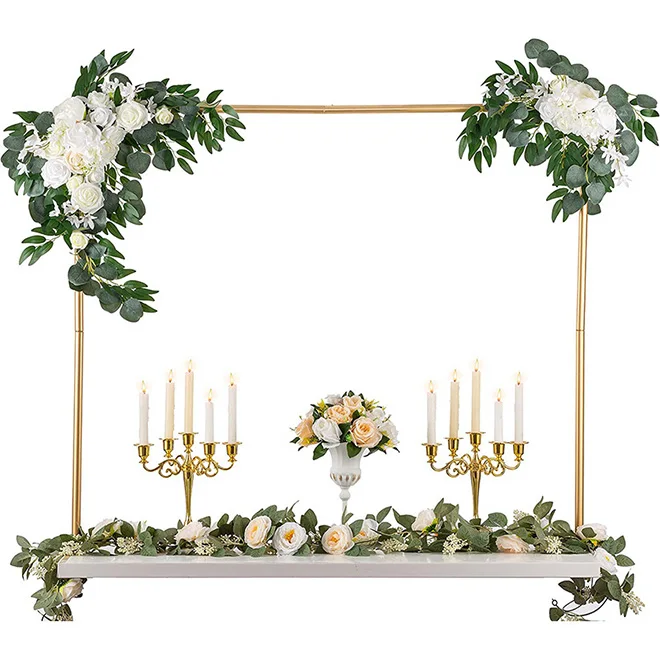 HOT Over the Table Rod Stand With Clamps Adjustable Metal Balloon Flower Arch Stand Decorated Arch for Party Birthday