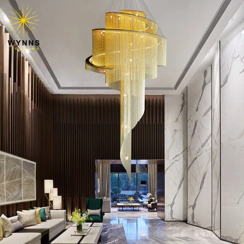 Large aluminium chain pendant lighting