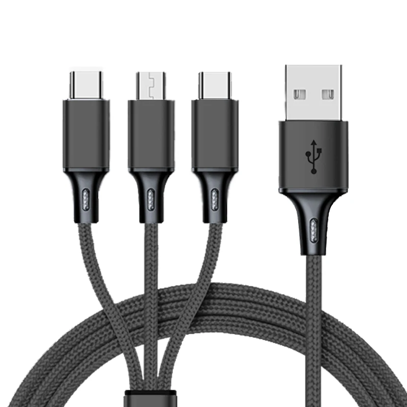 

WIK-YS3Pack Multi Charging Cable, 5ft Multi Charger Cable Nylon Braided Multiple USB Cable Universal 3 in 1 Charging Cord Adapte, Blue, red, yellow, black and white